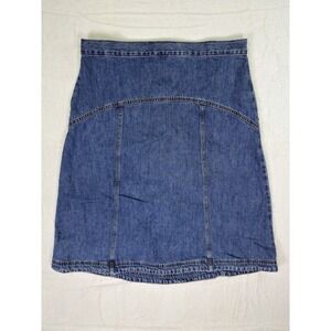 Old Navy Skirt Womens 14 Blue Medium Wash High Rise A Line Drapey Denim